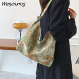 Weiyinxing Women's Bag Shopper Simple Fashion Print Handbags Canvas Waterproof Crossbody Large Capacity Tote Shoulder Bags For Women