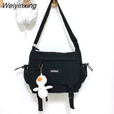 Weiyinxing Ladies Messenger Bags Young Fashion Women's Handbags Crossbody Bags Large Capacity Sling Shoulder Bags Canvas School Bag 0409