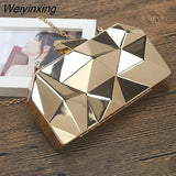 Weiyinxing Acrylic Box Geometric Evening Bag Clutch Bags Elegent Chain Women Handbag for Party Shoulder Bag for Wedding/Dating/Party