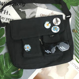 Weiyinxing Diagonal Cross Bag Youth Fashion Casual Version Ladies Large Capacity Shoulder Bag Solid Color Women Messenger Bags