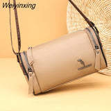 Weiyinxing Women's Fashion Handbags Retro Solid Color Leather Shoulder Casual Women High-ranking New season 100% cowhide Underarm Bag