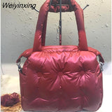 Weiyinxing Space Pad Cotton Women Handbags Designer Shoulder Bags Nylon Down Feather Crossbody Bag Large Capacity Tote Shopper Purse