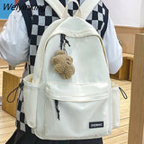 Weiyinxing Female Waterproof School Backpack Women Laptop College Bag Fashion Lady Kawaii Nylon Student Backpack Cute Girl Travel Bags