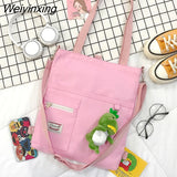 Weiyinxing Women Canvas Handbags Shoulder Bag Ladies Shopping Bags Cartoon Fabric Grocery Crossbody Messenger Tote Books Bags for Girls