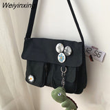 Weiyinxing Diagonal Cross Bag Youth Fashion Casual Version Ladies Large Capacity Shoulder Bag Solid Color Women Messenger Bags