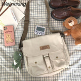 Weiyinxing Women's Canvas Bag Japanese Department Harajuku Windsuit Messenger Bag Female Korean Students Shoulder Bags