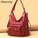Weiyinxing Luxury Soft Leather Multifunction Women Bags Fashion Female Large Capacity Shoulder Bag High Quality Women Crossbody Handbag