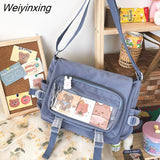 Weiyinxing Nylon Crossbody Bags for Women Solid Color Tote Shoulder Bag Large Capacity Youth Fashion Handbag Messenger Schoolbag