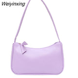 Weiyinxing New Women's Fashion Handbags Retro Solid Color Totes Bags PU Leather Shoulder Underarm Bag Casual Women Shoulder Bag