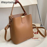 Weiyinxing Ladies Handbags Designer Crossbody Bags For Women Small Bucket Shoulder Bag Pu Leather Travel Messenger Bags
