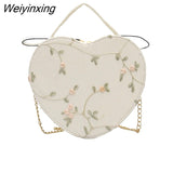 Weiyinxing Sale Sweet Lace Round Handbags High Quality PU Leather Women Crossbody Bags for Women 2023 Small Fresh Flower Chain Shoulder