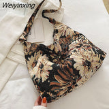 Weiyinxing Women's Bag Shopper Simple Fashion Print Handbags Canvas Waterproof Crossbody Large Capacity Tote Shoulder Bags For Women