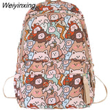 Weiyinxing Female Cartoon Print Book Bag Fashion Women Cute Leisure School Bag Girl Graffiti Laptop Backpack Lady Travel College Trendy