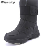 Weiyinxing Women Winter Boots High Quality Waterproof Mid-Calf Snow Boots Warm Plush Platform Shoes Botas De Mujer Black Boots