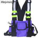Weiyinxing Hip Hop Tactical Canvas Chest Bags for Men Women Vest Satchel Pouch Reflection Shoulder Bag Oxford Cross Bags Bolsas