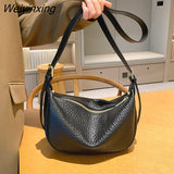 Weiyinxing Leather Women Shoulder Messenger Bag 2023 Vintage Soft Cow Leather Female Crossbody Bag Fashion Handbag Ladies Tote Sac