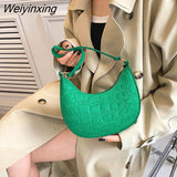 Weiyinxing Women Handbag Solid Color Casual Mini Underarm Bag Female Green Chain Shoulder Pouch Hot sale Ladies Leather Tote bag