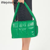 Weiyinxing Padded Women Shoulder Bags Designer Brand Quilted Handbag Luxury Pu Space Cotton Crossbody Bag Large Tote Winter 2023