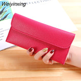 Weiyinxing Women Long Large Capacity Wallets Lady Simple Hasp Coin Purses Female Fashion Clutch Credit Leather Card Holder