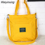 Weiyinxing All-match Women's Tote Shoulder Bag New Canvas Hit Color Crossbody Bags For Women 2023 Fashion Letter Zipper Handbags