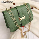 Weiyinxing Square Flip Bag 2023 summer New Quality PU Leather Women's Designer Handbag Stone Pattern Lock Chain Shoulder Messenger Bag