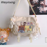 Weiyinxing Nylon Crossbody Bags for Women Solid Color Tote Shoulder Bag Large Capacity Youth Fashion Handbag Messenger Schoolbag