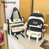 Weiyinxing New High School Girls Backpack Shoulder Bags Multi Pockets Waterproof School Bag Teenage Girls Kawaii Backpack Mochila