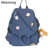 Weiyinxing Multipurpose Backpack Women Large Capacity Handbag Shoulder Bags Student Schoolbag Nylon Messenger Bag Multipurpose Bag