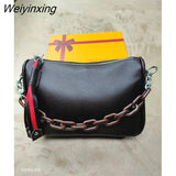 Weiyinxing Leather Crossbody Bags Women Famous Brand Female Shoulder Bag Fashion Wide Shoulder Strap Soft Small Women Bag Bolsa sac