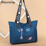 Weiyinxing Capacity Women's Handbags Shoulder Bags 2023 New Embroidery Designer Shopper Tote Bag Waterproof Oxford Women Shopping Bag