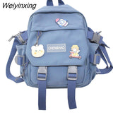 Weiyinxing Style School Backpack for Girls Small Women's Backpack Multi Pocket Bags Fashion School Mochila Young Girl's Backpacks