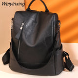 Weiyinxing Girls High Quality Leisure Shoulder Bag Sac A Dos Vintage Backpack Female Leather Bag Women's Backpack Fashion School Bag