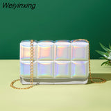 Weiyinxing Leather Shoulder Bags for Women 2023 Fashion Texture Chain Rhomboid Crossbody Bags Summer Trend Handbags Phone Bag Hand Bags