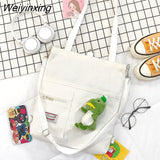 Weiyinxing Women Canvas Handbags Shoulder Bag Ladies Shopping Bags Cartoon Fabric Grocery Crossbody Messenger Tote Books Bags for Girls