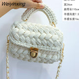 Weiyinxing Rope Woven Women Handbags Designer Knitting Chains Shoulder Crossbody Bag Casual Lady Hand Bags Small Flap Purses 2023