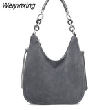 Weiyinxing Large Capacity Suede Female Handbags Women Bags High Quality Women Shoulder Bag Vintage Soft Leather Messenger Totes bag