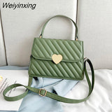 Weiyinxing Thread Quilted Crossbody Bag for Women Luxury Designer PU Leather Tote Bags Lady Retro Shoulder Handbag