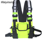 Weiyinxing Hip Hop Tactical Canvas Chest Bags for Men Women Vest Satchel Pouch Reflection Shoulder Bag Oxford Cross Bags Bolsas