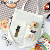 Weiyinxing Cartoon Tote Bag Canvas Handbag Shopping Bag Super Cool Handbags Shoulder Bags for Girl Book Bags Bolsa Feminina Mochila