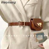 Weiyinxing Saddle Waist Bags for Women Designer Chains Fanny Pack Luxury Alligator Pu Leather Belt Bags Female Small Purses 2023