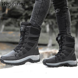 Weiyinxing Winter Snow Boots Women Warm Plush Mid-Calf Non-slip Ladies Booties Beige Big Size 42 Platform Boots Women Botas Mujer