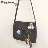Weiyinxing Canvas Messenger Bag Women Large Capacity Crossbody Bags Outdoor School Student Book Computer Laptop Shoulder Bag