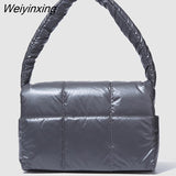 Weiyinxing Padded Women Shoulder Bags Designer Brand Quilted Handbag Luxury Pu Space Cotton Crossbody Bag Large Tote Winter 2023