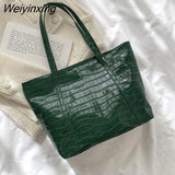 Weiyinxing Luxury Handbags For Women Fashion Stone Tote Shopper Designer Shoulder Bags Large Capacity PU Leather Travel Women's Bag