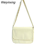 Weiyinxing Messenger Bag Canvas Bag Women Single Shoulder Bag Tooling Bag Large Capacity Black White Cloth Bag Students' School Bag