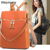 Weiyinxing Women Casual Women Backpack Turn fur Travel bag School Backpack For Teenager Girls Travel Backpack Vintage Solid Shoulder Bags
