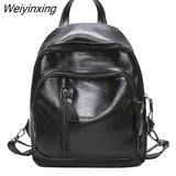 Weiyinxing Women's Backpack PU Leather Travel Shoulder Bag Shoulder Bag Girl Multifunctional Small School Backpack for Women