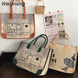 Weiyinxing Bags Women's High Capacity Tote Bag Single Shoulder Bag Underarm Bag Square Handbag Women Beach Bag Splicing Design 0409