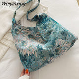 Weiyinxing Women's Bag Shopper Simple Fashion Print Handbags Canvas Waterproof Crossbody Large Capacity Tote Shoulder Bags For Women