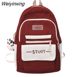Weiyinxing Travel Waterproof Book Bags Trendy Red Women Student Kawaii Laptop School Bag Female Fashion Lady College Backpack Cute New